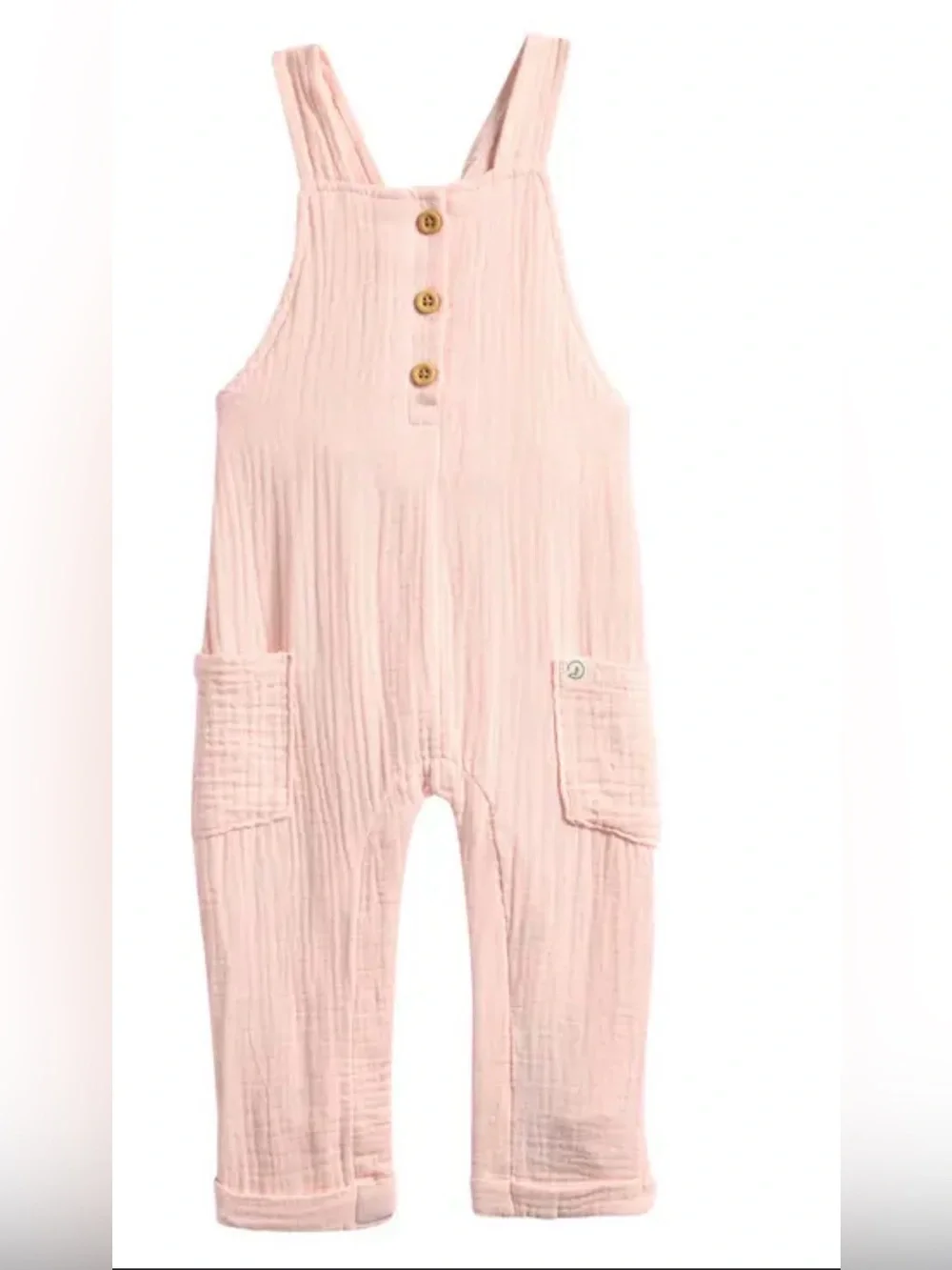 Little Planet by Carter's Organic Cotton Gauze Overalls Pink 3M Baby Romper